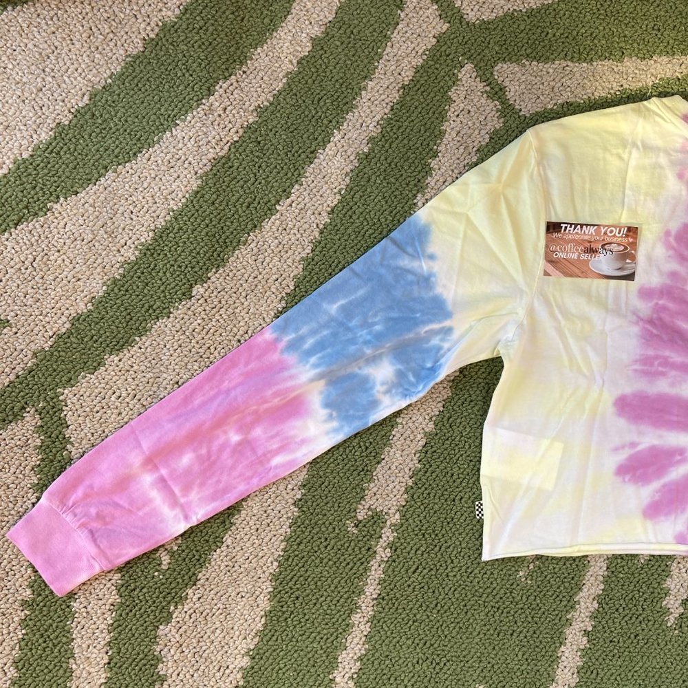 Vans Off The Wall Tie-Dye Crop Long Sleeve T-Shirt Women's NWT - Picture 10 of 11